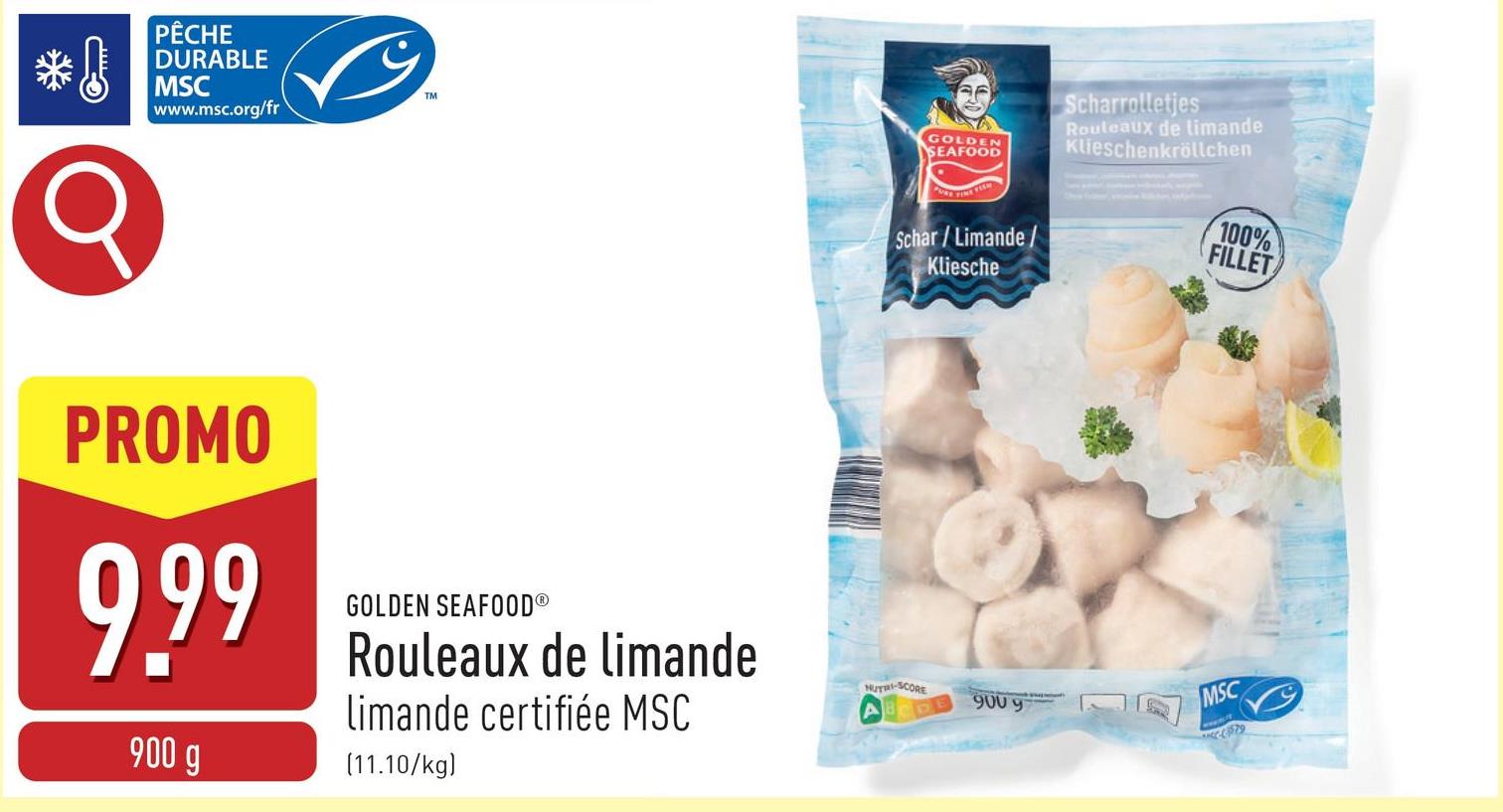 Rouleaux de limande rouleaux de limande, limande certifiée MSC