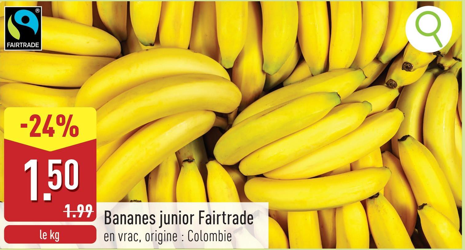 Bananes junior Fairtrade en vrac, origine : Colombie