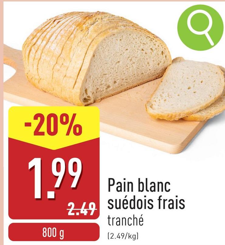 Pain blanc suédois frais tranché