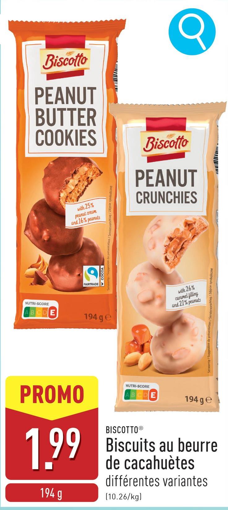 Biscuits au beurre de cacahuètes choix entre différentes variantes