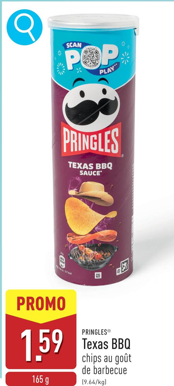 Texas BBQ chips au goût de barbecue, dans un emballage refermable