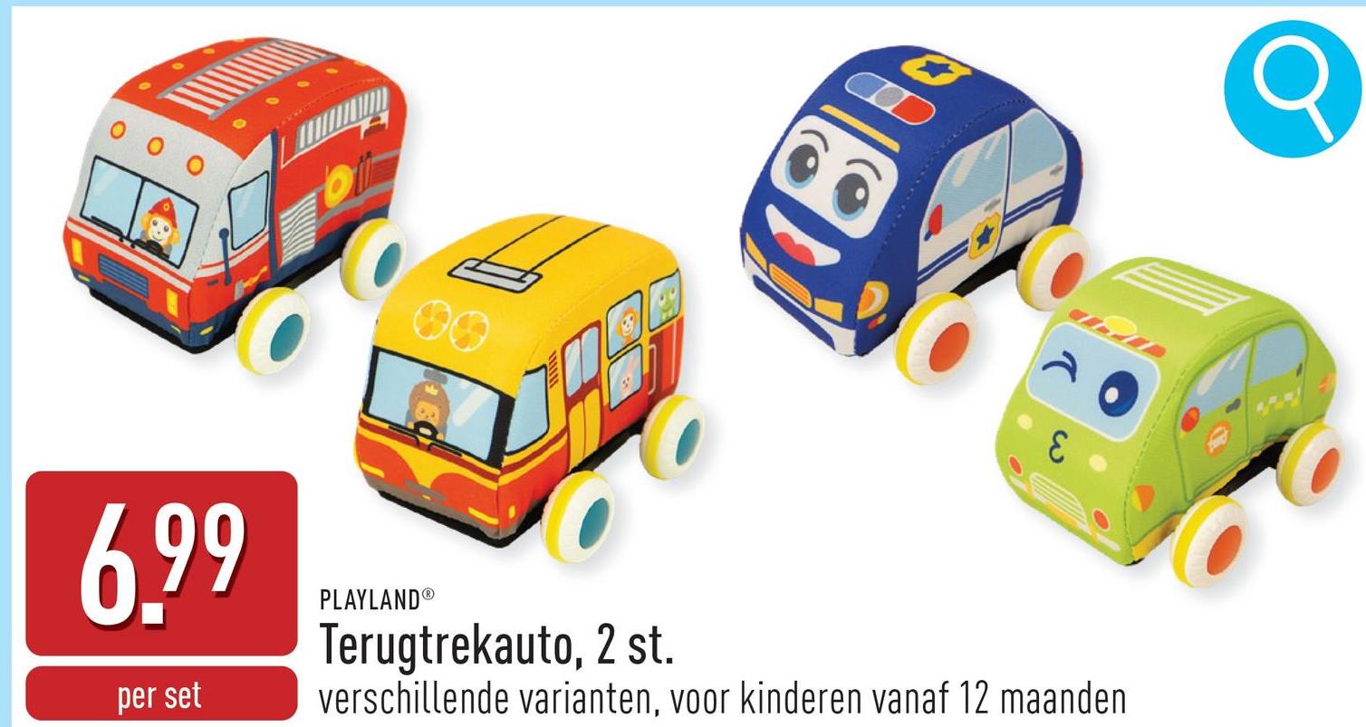 Terugtrekauto, 2 st. met een gladde afwerking en terugtrekfunctie, keuze uit verschillende varianten, geschikt voor kinderen vanaf 12 maanden