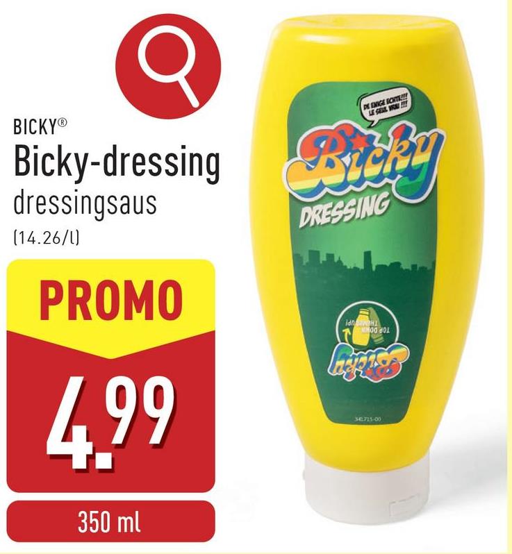 Bicky-dressing deze originele saus in combinatie met de Bicky Hot Sauce tussen je hamburger vormt de perfecte Bicky Burger