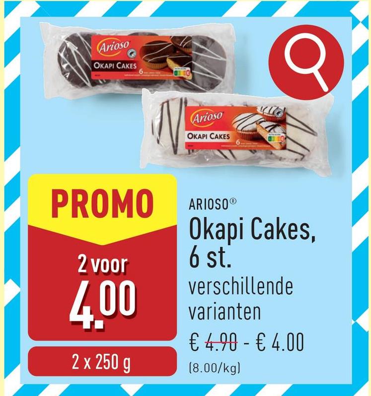 Okapi Cakes, 6 st. keuze uit verschillende varianten