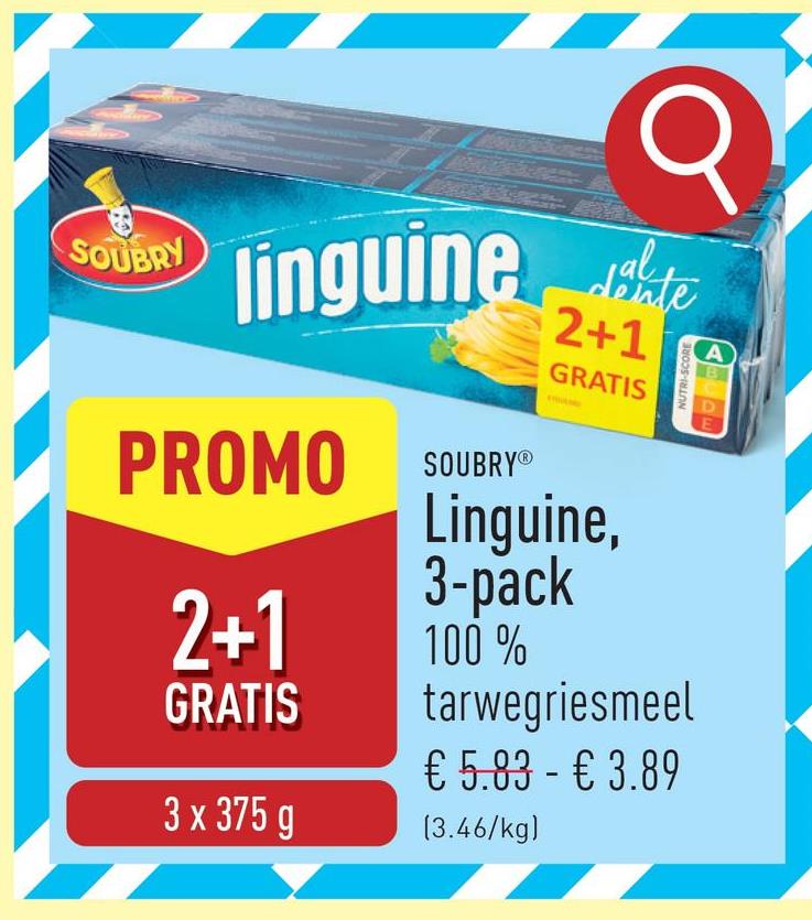 Linguine, 3-pack 100 % tarwegriesmeel