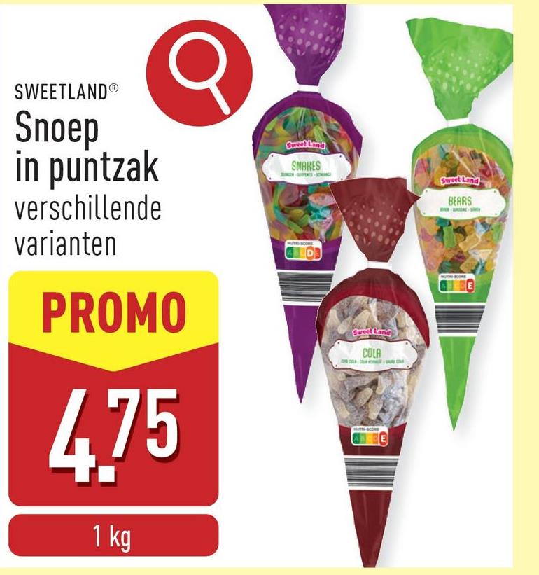 Snoep in puntzak keuze uit verschillende varianten