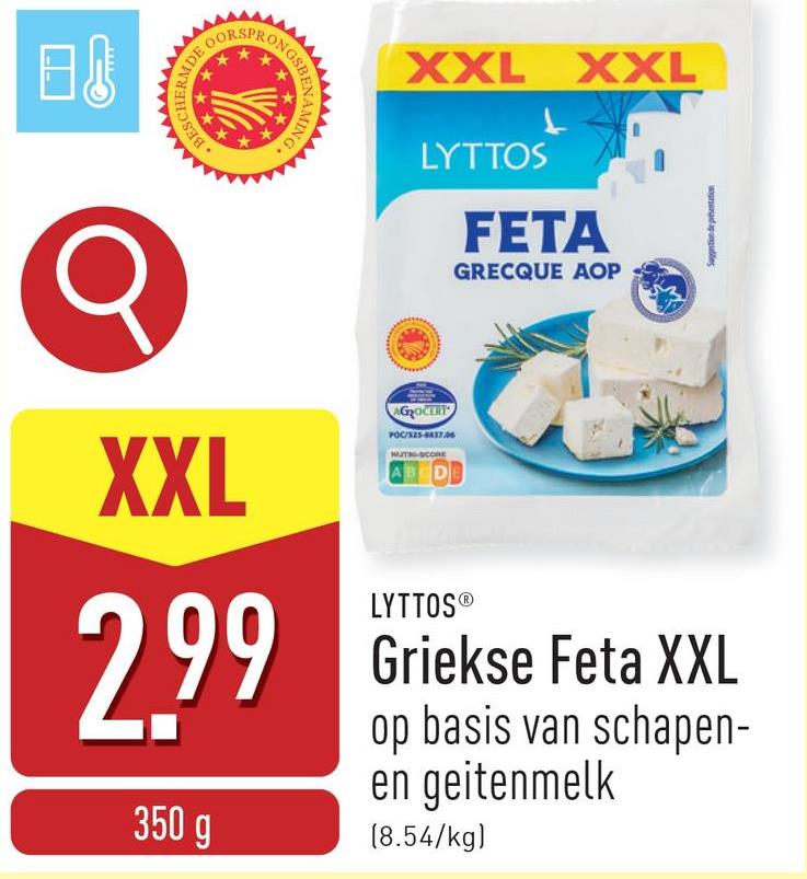 Griekse Feta XXL verse gepekelde kaas op basis van schapen- en geitenmelk