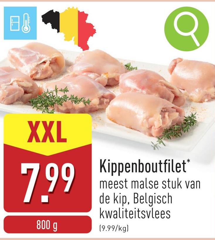 Kippenboutfilet sappig dijenvlees, meest malse stuk van de kip, Belgisch kwaliteitsvlees