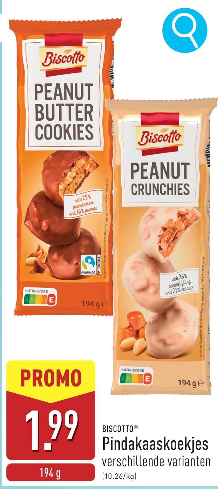 Pindakaaskoekjes keuze uit verschillende varianten