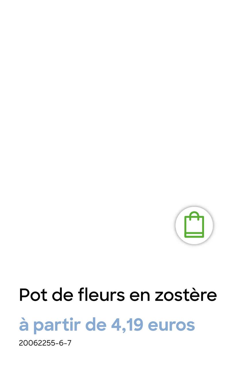 Pot de fleurs en zostère
à partir de 4,19 euros
20062255-6-7