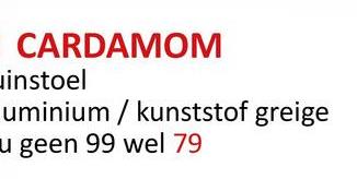 CARDAMOM
uinstoel
uminium / kunststof greige
u geen 99 wel 79