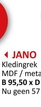 JANO
Kledingrek
MDF/meta
B 95,50 x D
Nu geen 57