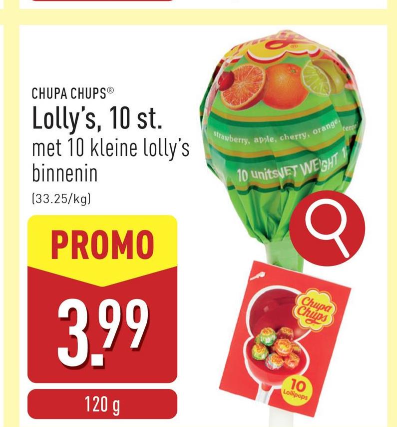 Lolly's, 10 st. grote Chupa Chups met 10 kleine lolly's binnenin