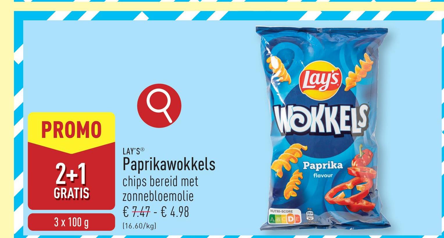 Paprikawokkels chips bereid met zonnebloemolie