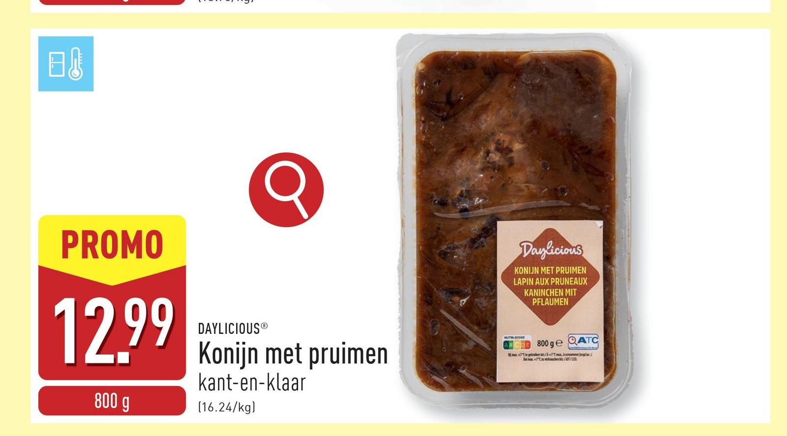 Konijn met pruimen bereide konijnenbouten met pruimen, kant-en-klaar