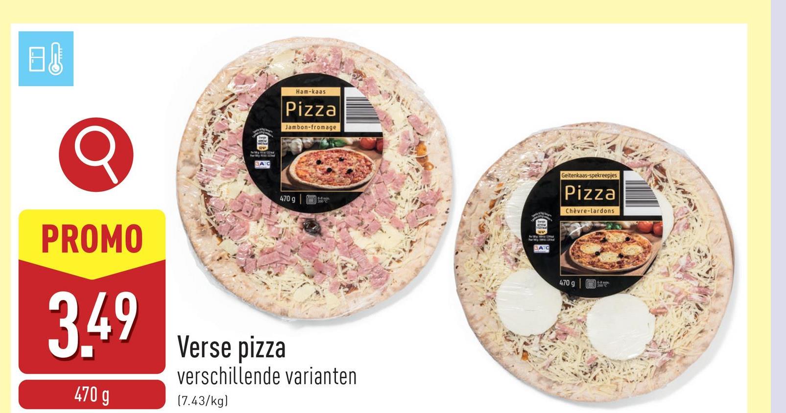 Verse pizza keuze uit verschillende varianten