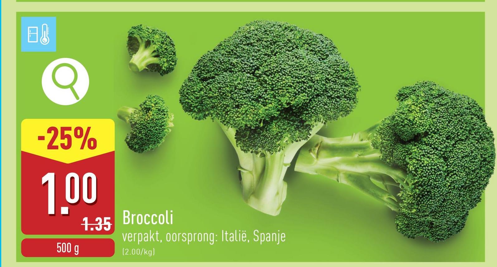 Broccoli verpakt, oorsprong: Italië, Spanje