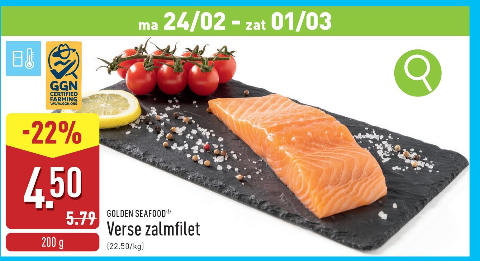 Verse zalmfilet verse zalm, graatarm en gefileerd, oorsprong: Noorwegen, GGN-gecertificeerd