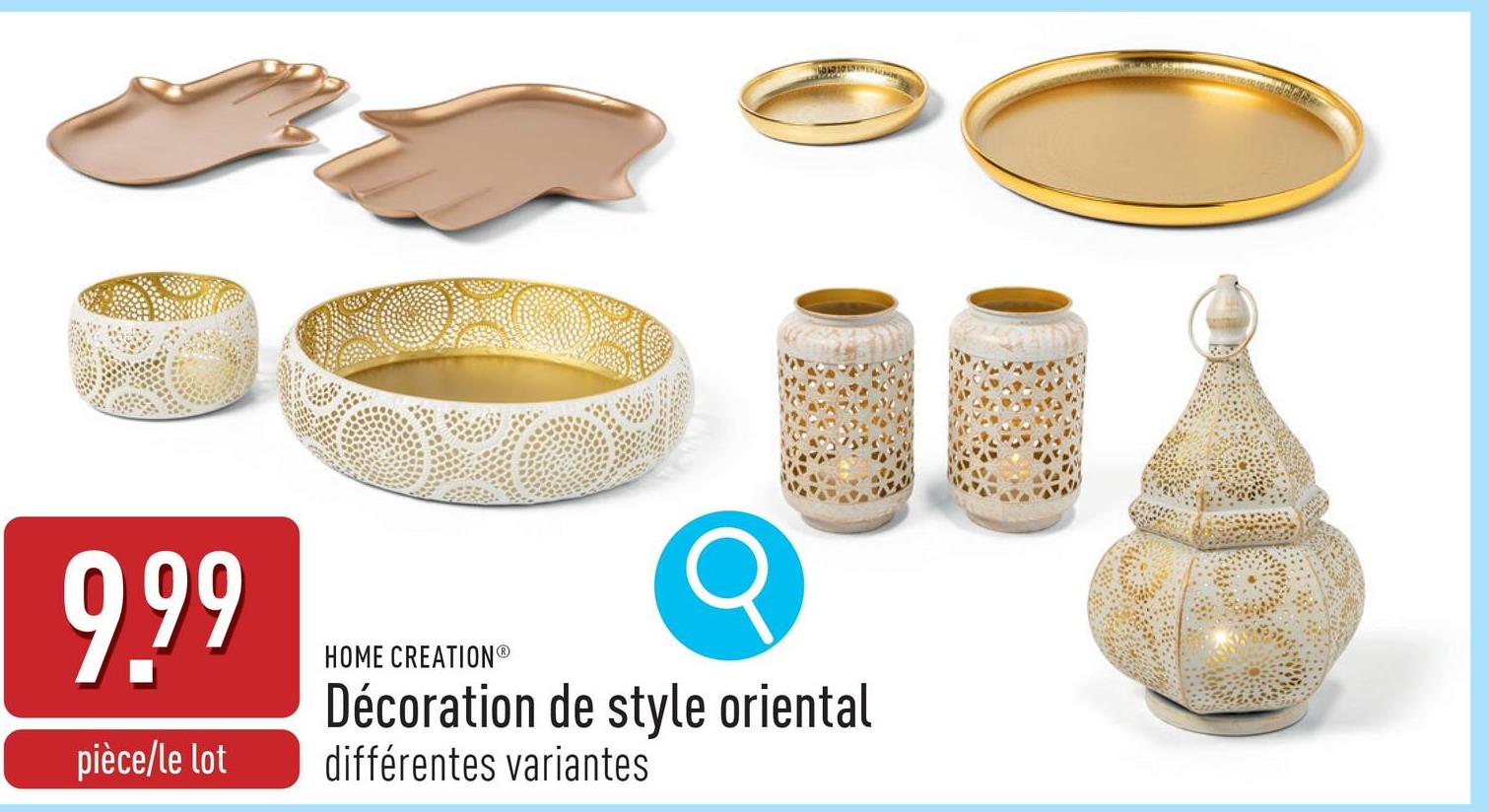 Décoration de style oriental choix entre lanterne LED : diamètre : 20 x 30 cm, usage intérieur et extérieur, piles incl. (2 x AA), 3 ans de garantie, lanterne LED, 2 pièces : diamètre : 9 x 15 cm, usage intérieur et extérieur, 2 piles bouton incl., 3 ans de garantie, plateau décoratif, 2 pièces : diamètre : 30 cm et 15 cm, vasques décoratives, 2 pièces : diamètre : 15 x 8 cm et 30 x 8 cm et vasques décoratives en forme de main, 2 pièces : 24,5 x 30 x 2,5 cm et 22 x 26 x 2 cm