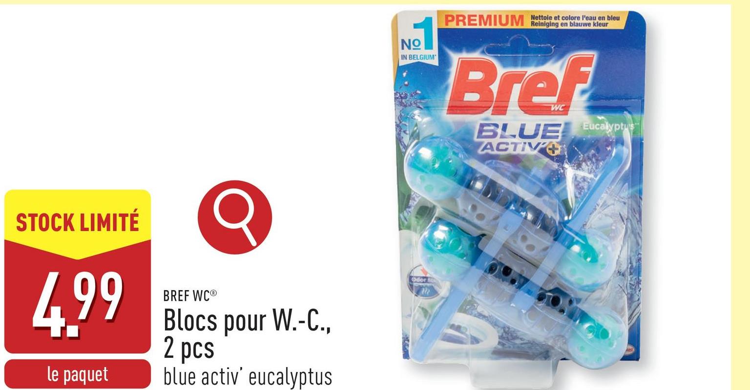 Blocs pour W.-C., 2 pcs blue activ' Eucalyptus, nettoie et prévient les dépôts de calcaire