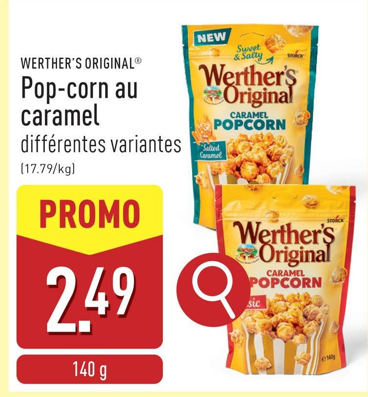 Pop-corn au caramel choix entre différentes variantes