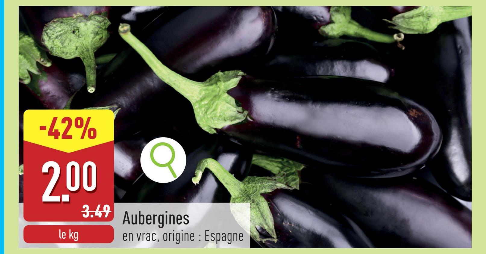 Aubergines en vrac, origine : Espagne