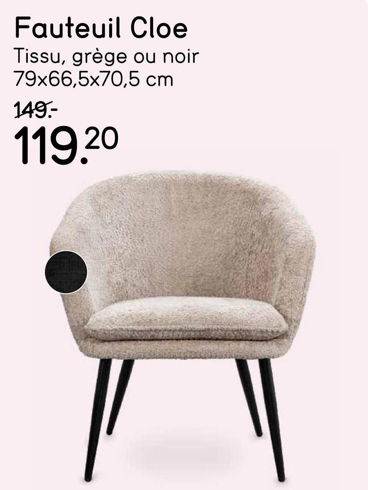 Fauteuil Cloe - tissu - beige