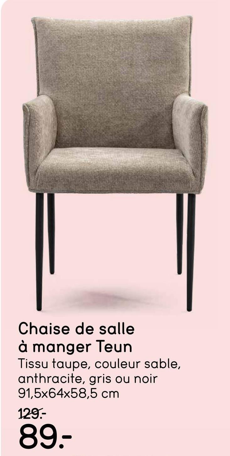 Chaise de salle à manger Teun - beige