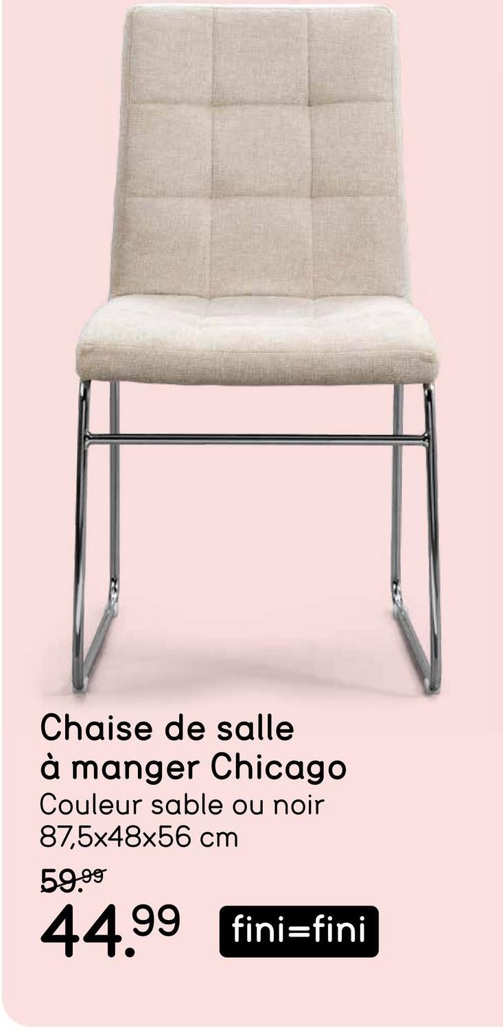 Chaise de salle à manger Chicago - tissu - couleur sable