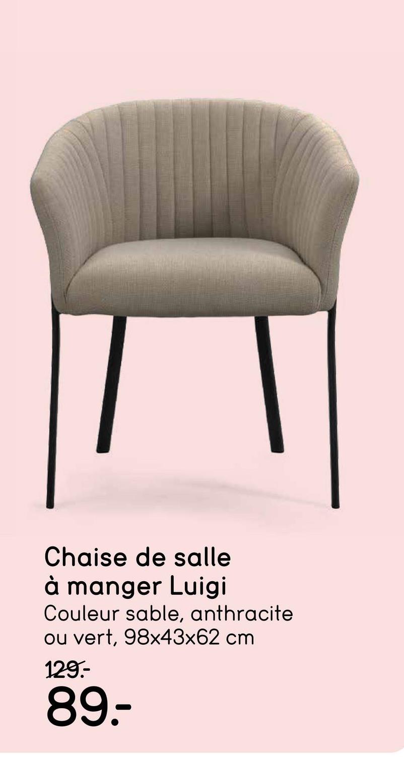 Chaise de salle à manger Luigi - tissu vert