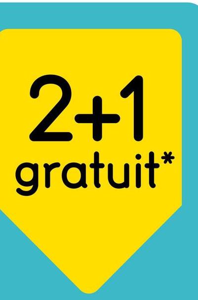 2+1
gratuit*