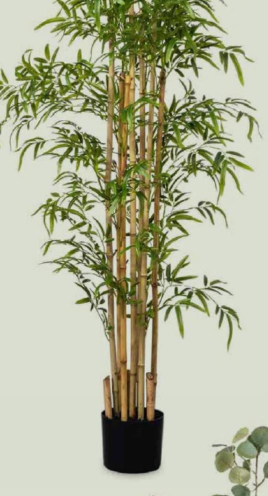 Plante Bambou artificielle dans pot - verte - 180 cm