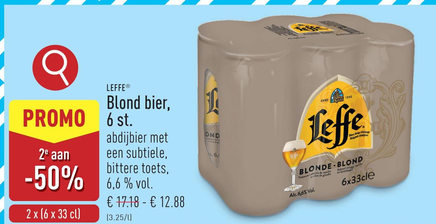 Blond bier 6 st. abdijbier met een subtiele, bittere toets, 6,6 % vol.