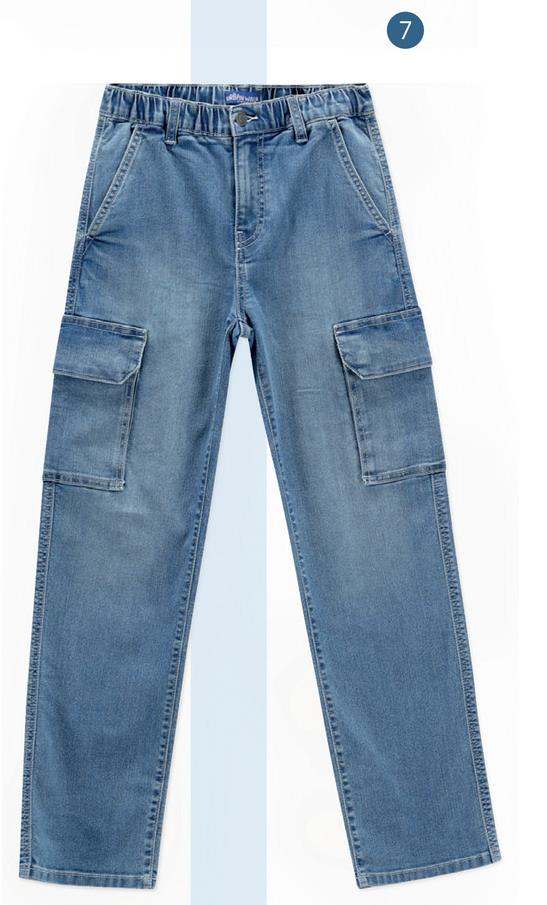 Skinny jeans midblauw - Maat 134 - Jongens Midblauwe skinny jeans voor jongens. Collectie: Urban Wave.
<br><br>
Samenstelling: 75% katoen + 23% polyester + 2% elastaan.