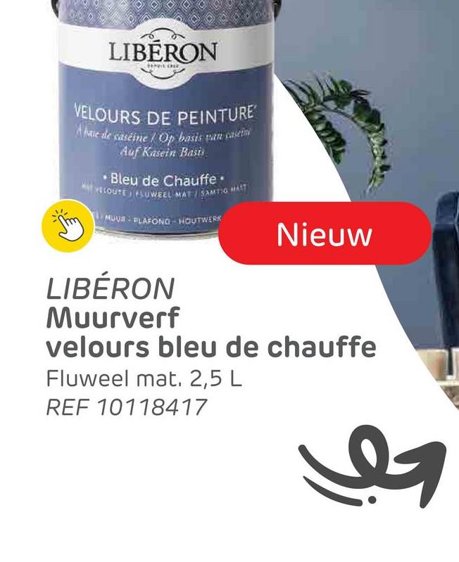 LIBÉRON Muurverf velours bleu de chauffe