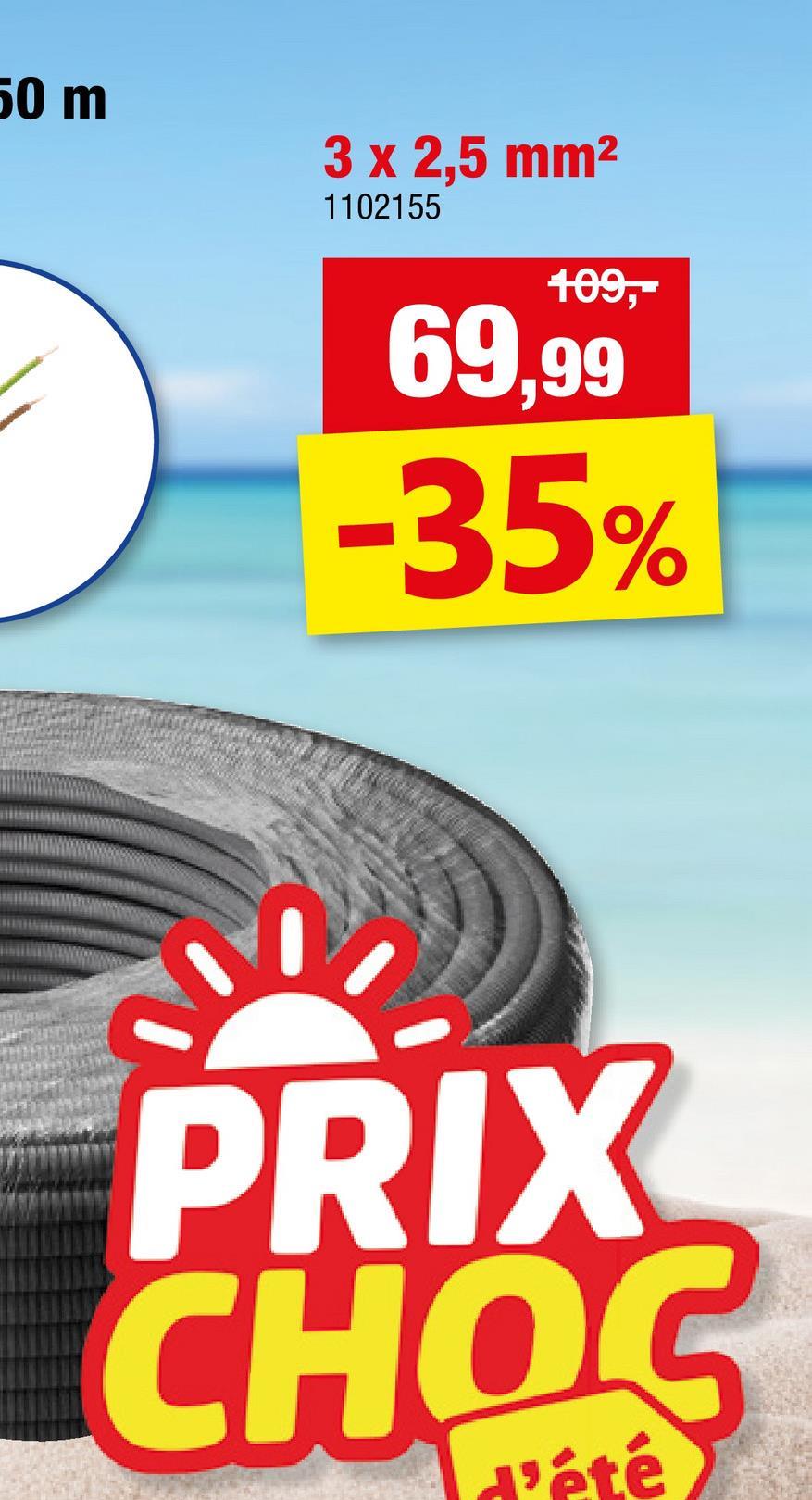 50 m
3 x 2,5 mm²
1102155
109,-
69,99
-35%
PRIX
CHOC
Vété
