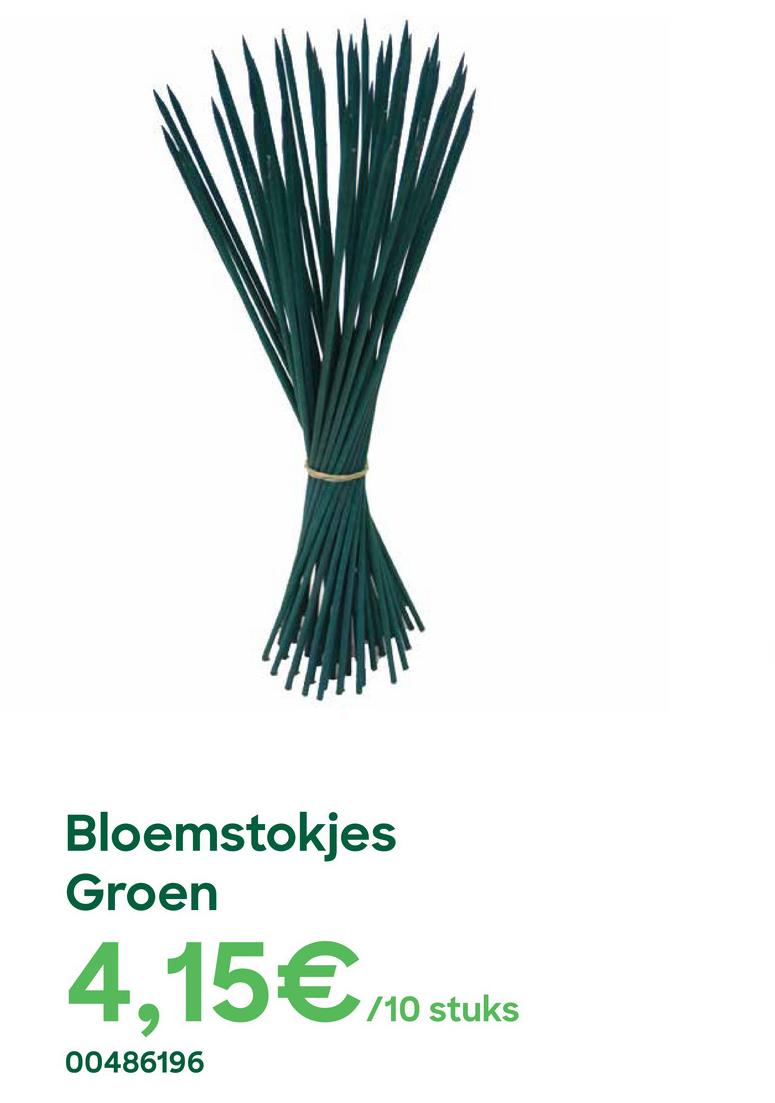 Bloemstokjes
Groen
4,15€/10 stuks
00486196