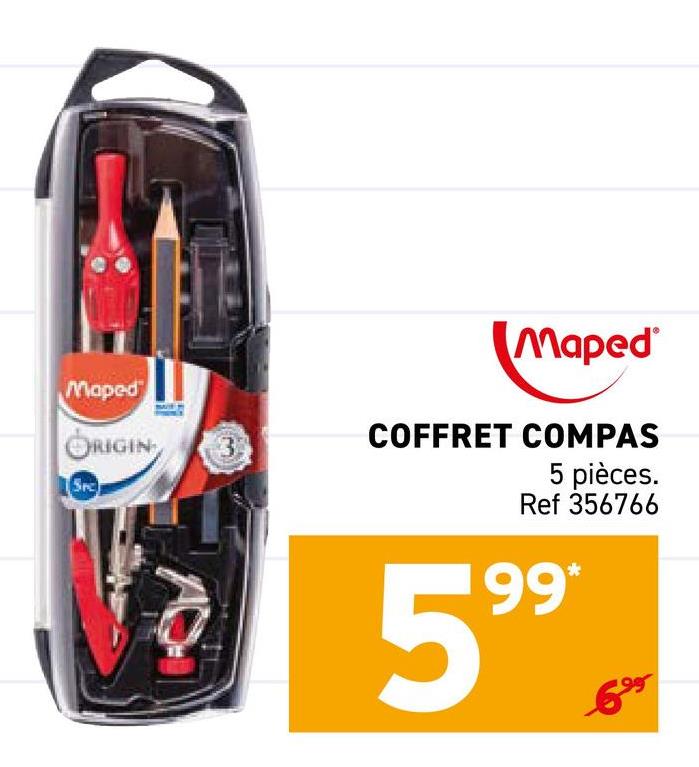Maped
ORIGIN
3
Src
Maped
COFFRET COMPAS
5 pièces.
Ref 356766
5.990 -
69