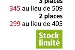 3 places
345 au lieu de 509
2 places
299 au lieu de 405
Stock
limité