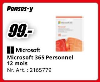 Penses-y
99.-
Microsoft
Microsoft 365 Personnel
12 mois
Nr. Art. 2165779