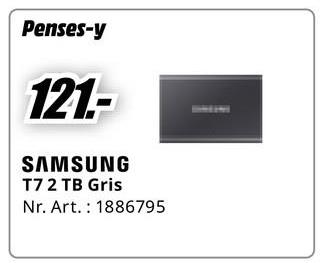 Penses-y
121-
SAMSUNG
T7 2 TB Gris
Nr. Art. 1886795