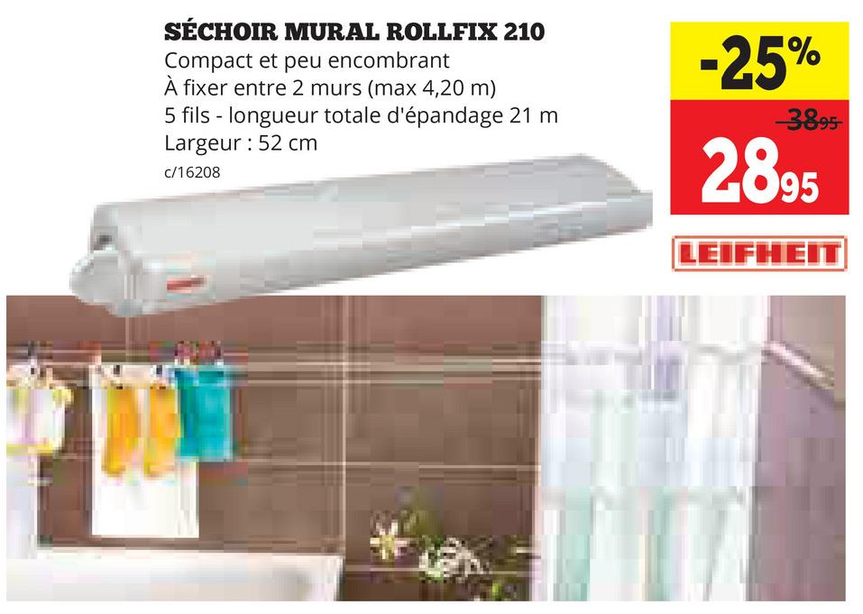 SÉCHOIR MURAL ROLLFIX 210