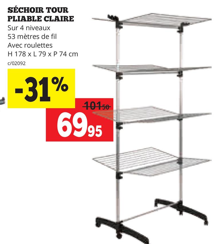 SÉCHOIR TOUR PLIABLE CLAIRE
