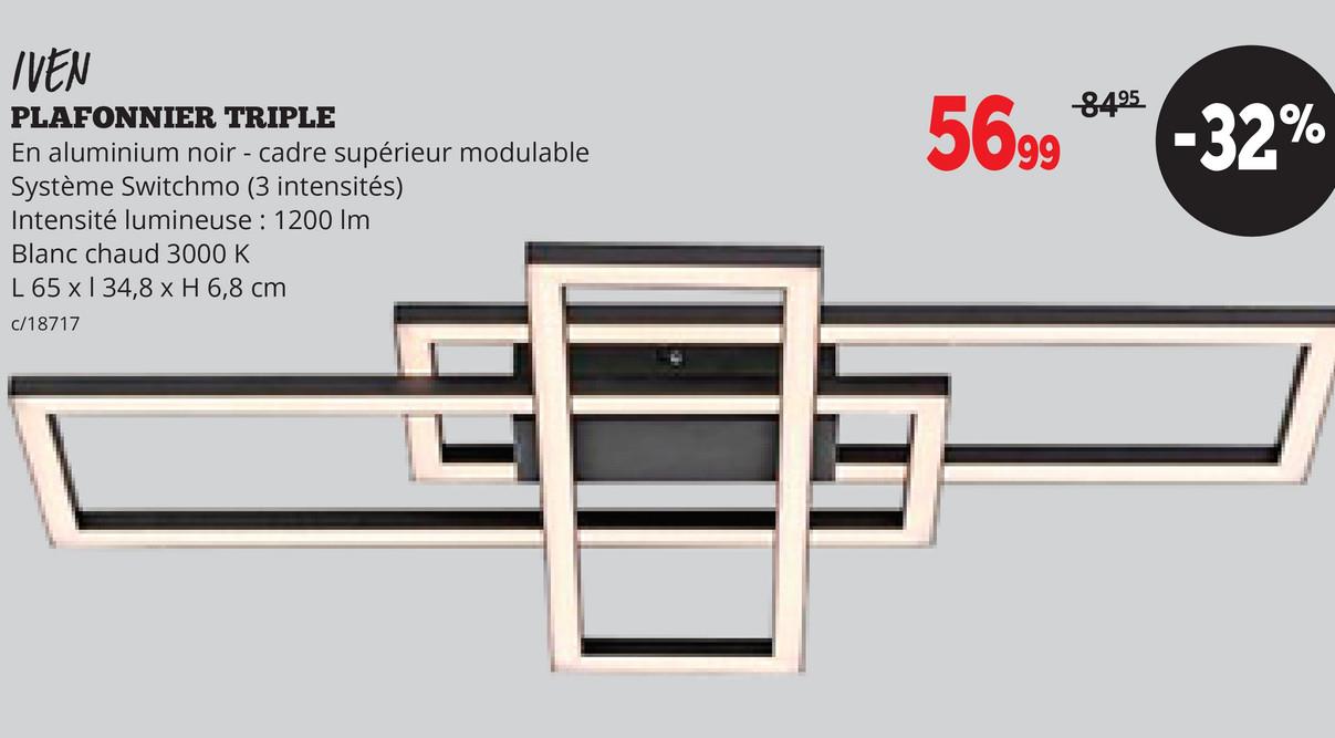 PLAFONNIER TRIPLE