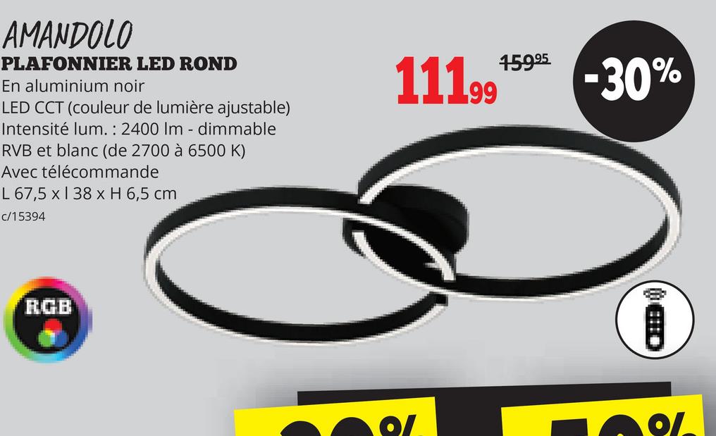 AMANDOLO PLAFONNIER LED ROND
