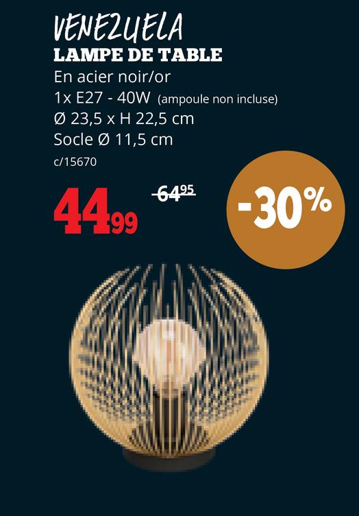 VENEZUELA LAMPE DE TABLE