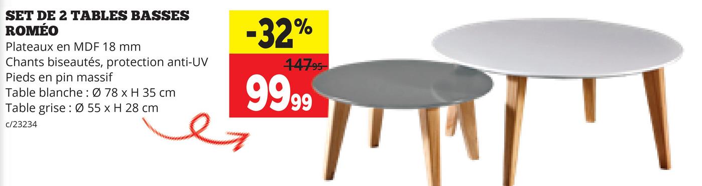 SET DE 2 TABLES BASSES ROMÉO