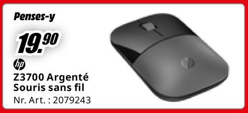 Penses-y
19.90
hp
Z3700 Argenté
Souris sans fil
Nr. Art. 2079243
