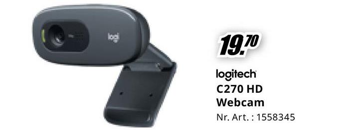 log
19.70
logitech
C270 HD
Webcam
Nr. Art. 1558345