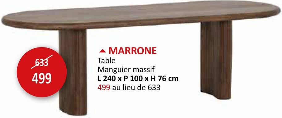 MARRONE Table Manguier massif